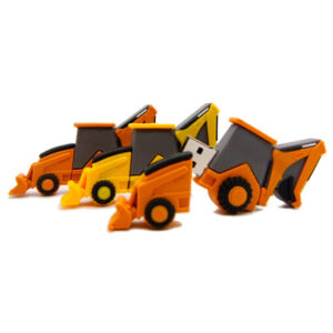 Pen Drive Emborrachado Escavadeira 3D